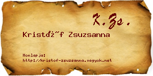 Kristóf Zsuzsanna névjegykártya