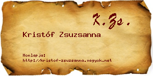 Kristóf Zsuzsanna névjegykártya