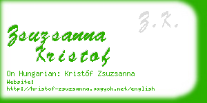 zsuzsanna kristof business card