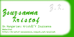 zsuzsanna kristof business card